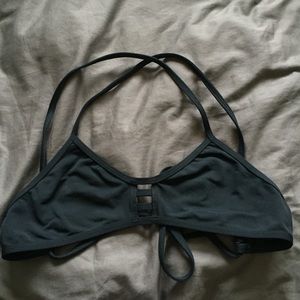 Black tomcat swim top